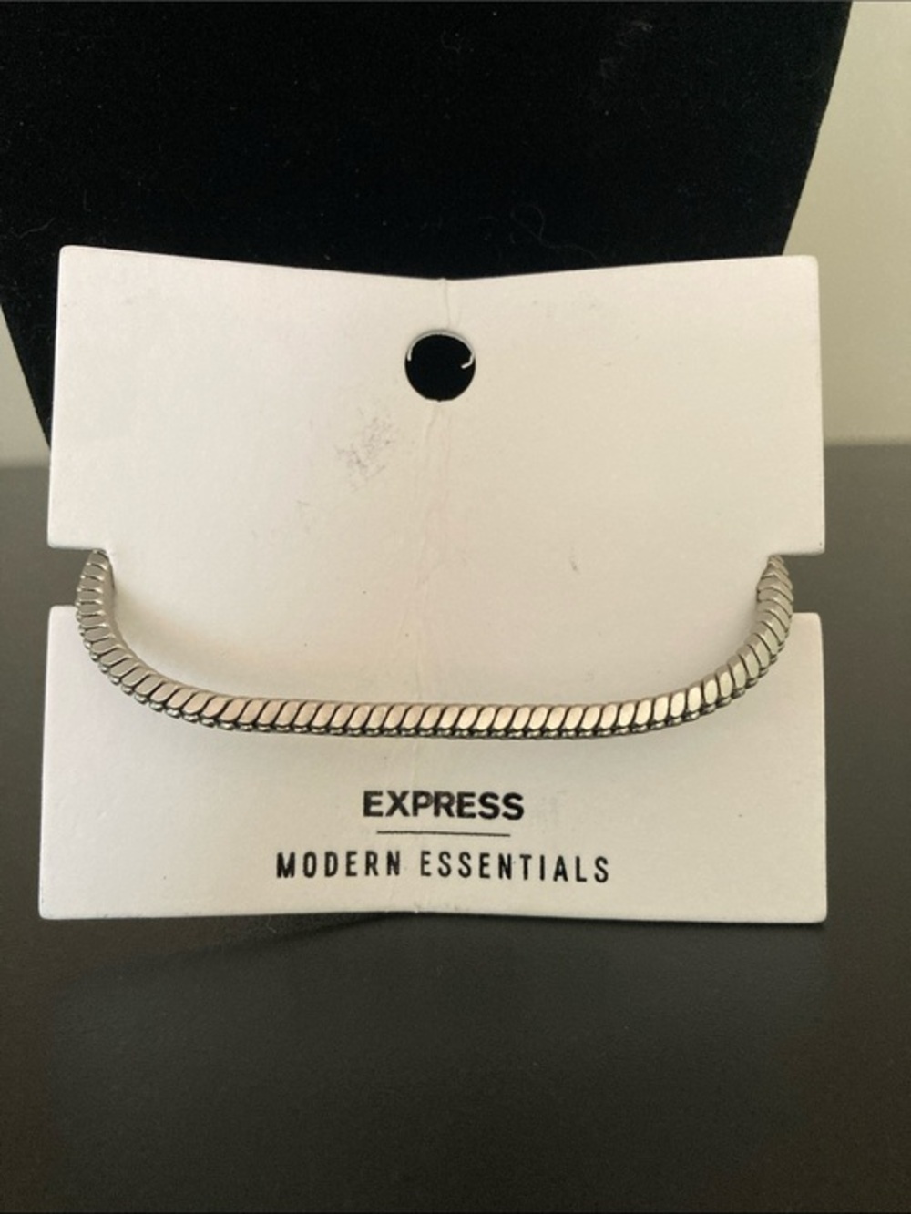 Express Silver Herringbone Short Necklace